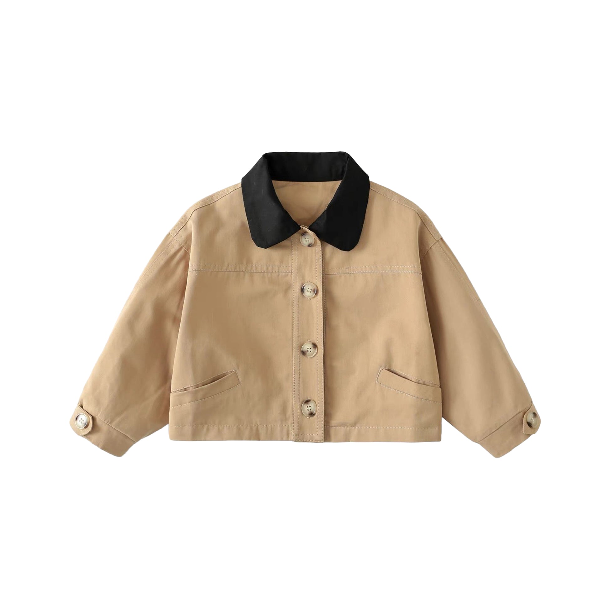 Brown Contrast Collar Jacket