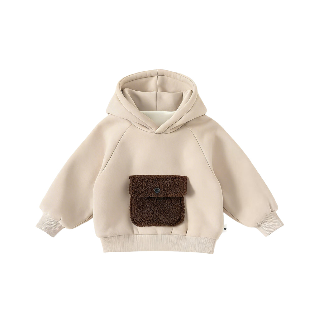 Beige Kangaroo Pocket Hoodie