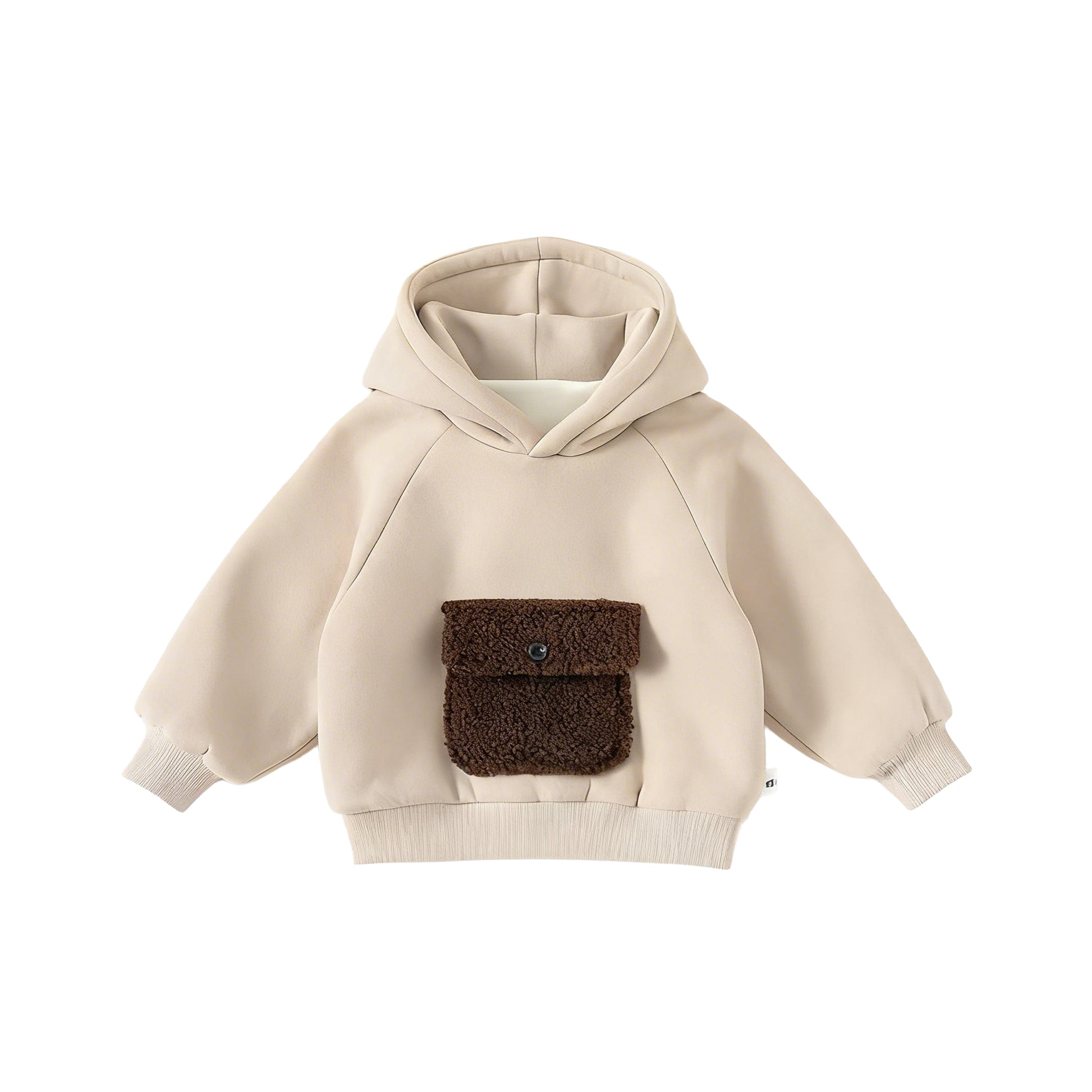 Beige Kangaroo Pocket Hoodie