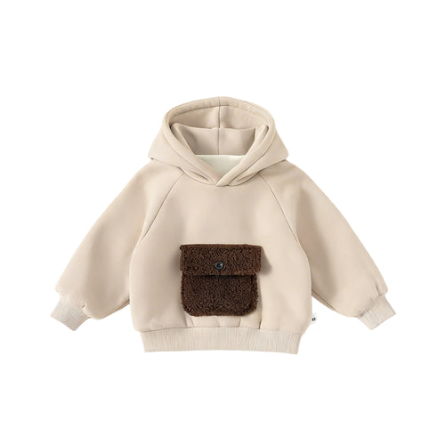 Beige Kangaroo Pocket Hoodie