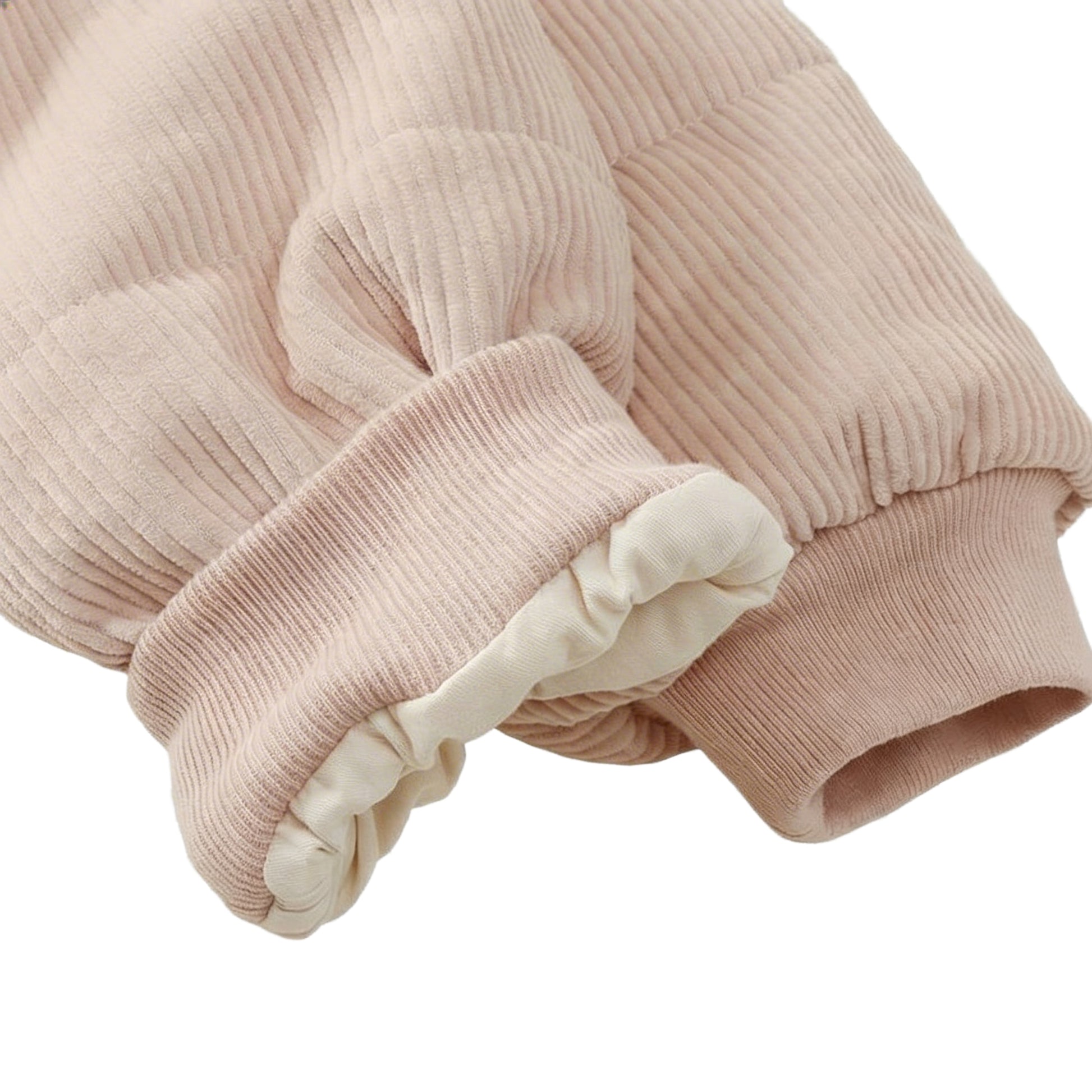 Light Pink Ribbed Bomber Jacket