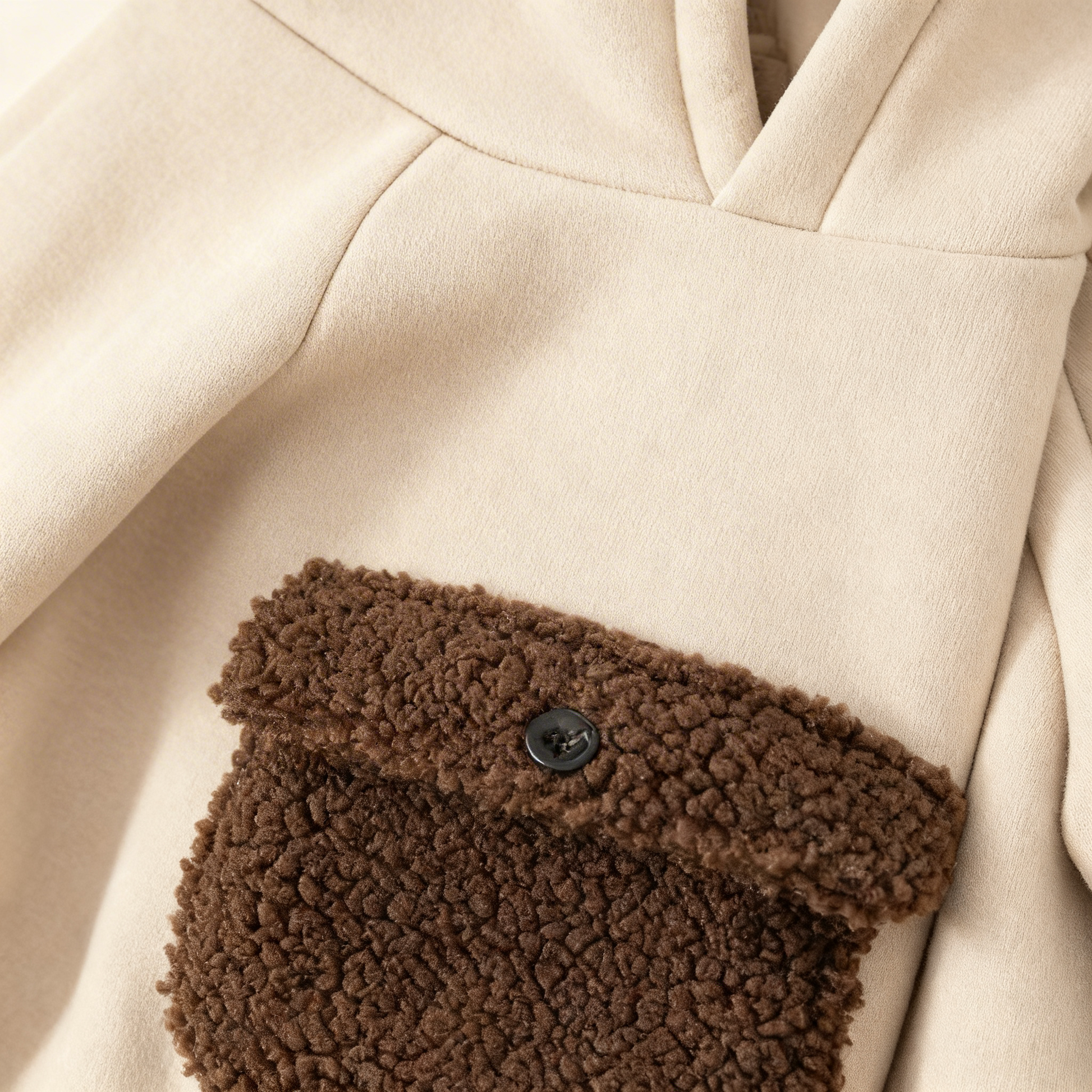 Beige Kangaroo Pocket Hoodie