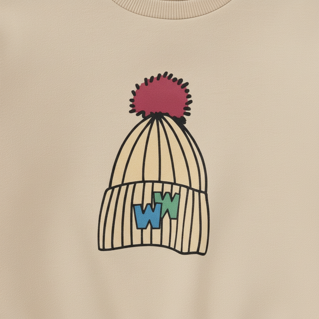 Knitted Hat Graphic Sweatshirt